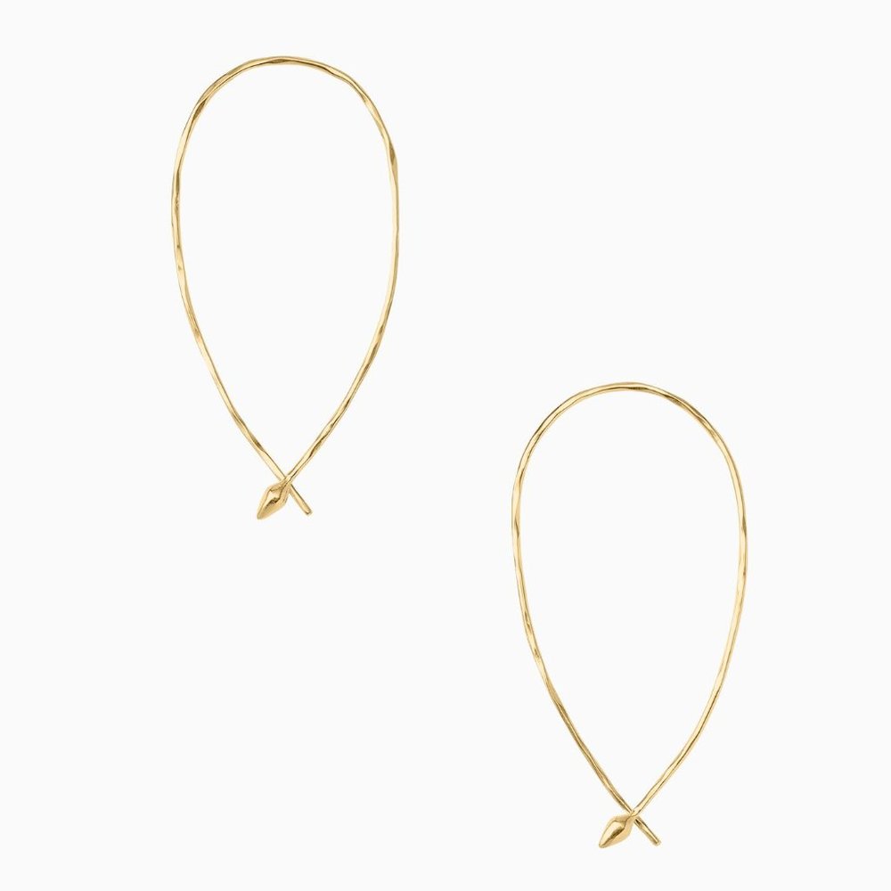 Stella & Dot | [GOLD] Hammered Wire Small Hoops Retired - Picture 2 of 9